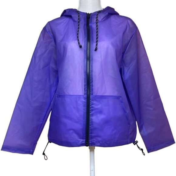 WILD FABLE Purple Hooded Rain Jacket - Size Small - Picture 1 of 5